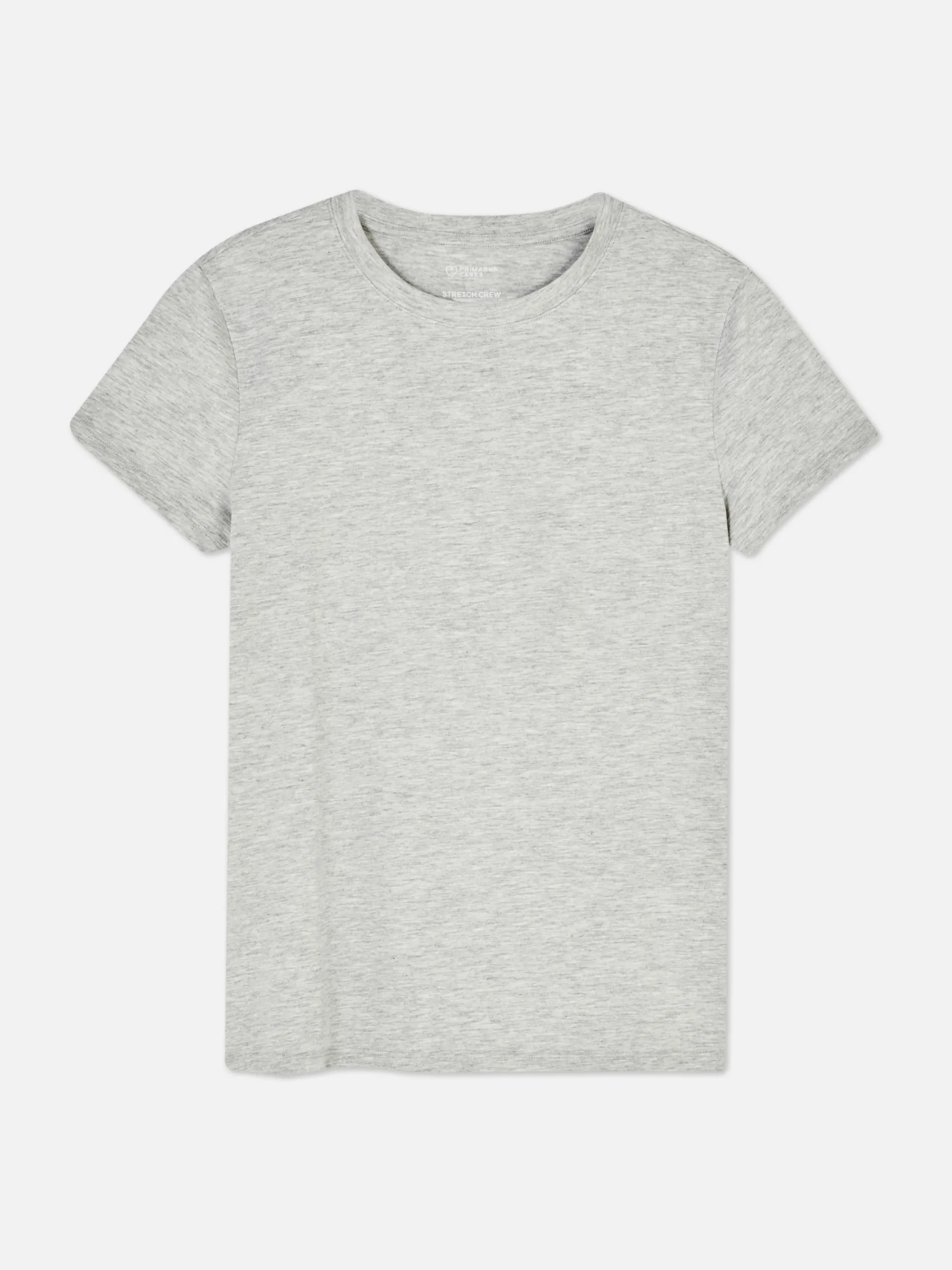 Tops Und T-Shirts|Primark T-Shirt Aus Stretch Mit Rundhalsausschnitt Grau meliert