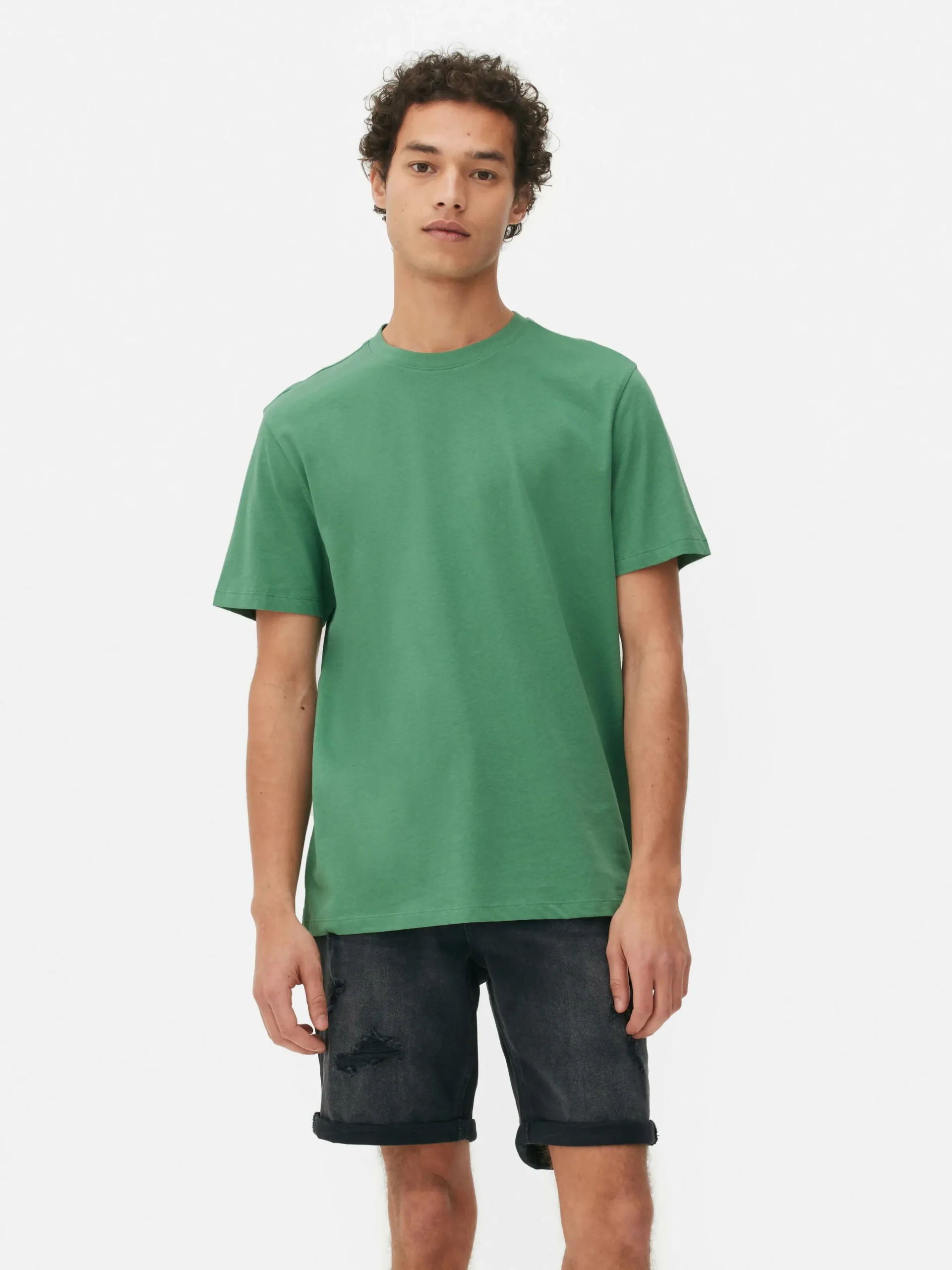 Tops Und T-Shirts|Primark T-Shirt Im Regular-Fit Mit Rundhalsausschnitt Grün