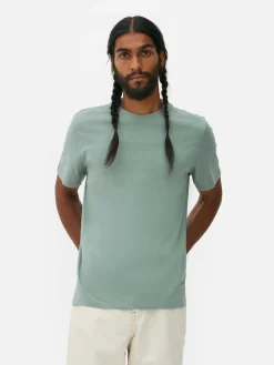 Tops Und T-Shirts|Primark T-Shirt Im Regular-Fit Mit Rundhalsausschnitt Türkis