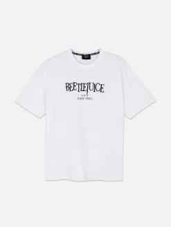 Beetlejuice|Halloween Alle|Primark T-Shirt Mit „Beetlejuice“ Motiv Weiß