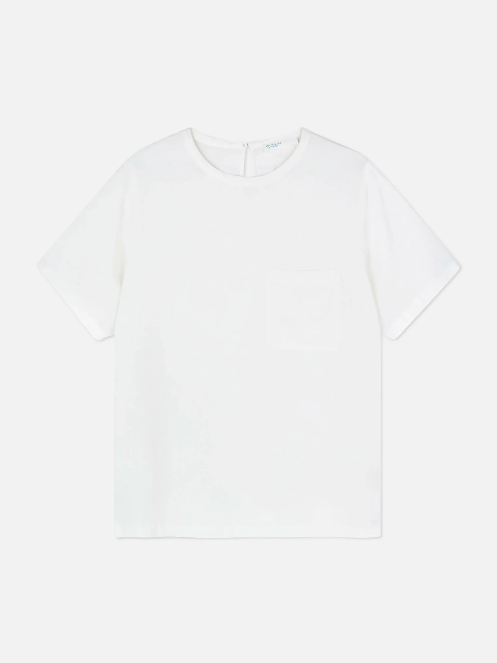 Blusen|Primark T-Shirt Mit Brusttasche Aus Leinengemisch Weiß