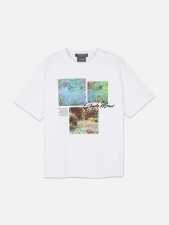 Tops Und T-Shirts|Primark T-Shirt Mit „Claude Monet“ Kachel-Grafik Weiß