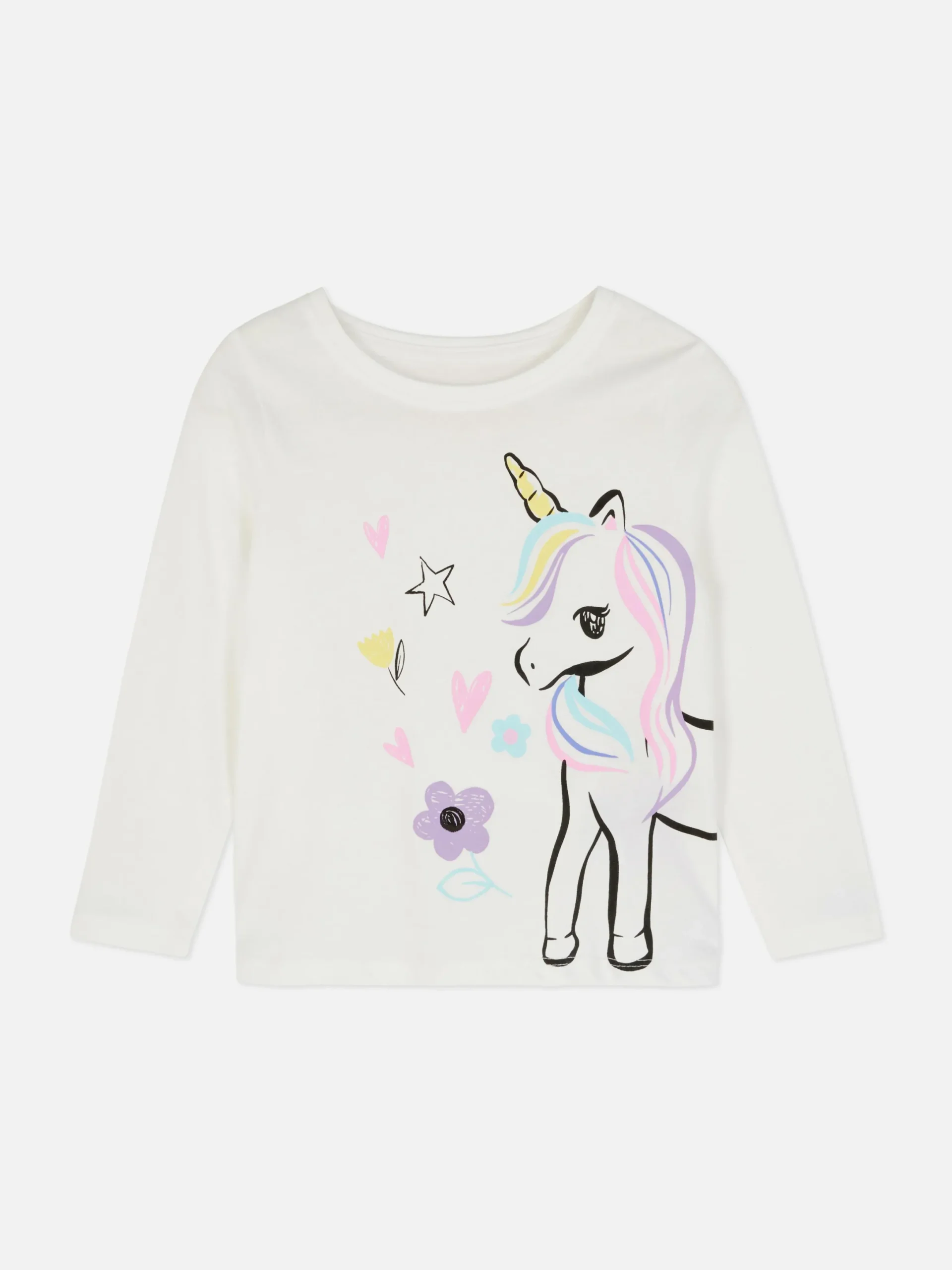 Tops Und T-Shirts|Primark T-Shirt Mit Einhorn-Grafik Weiß