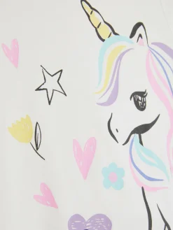 Tops Und T-Shirts|Primark T-Shirt Mit Einhorn-Grafik Weiß