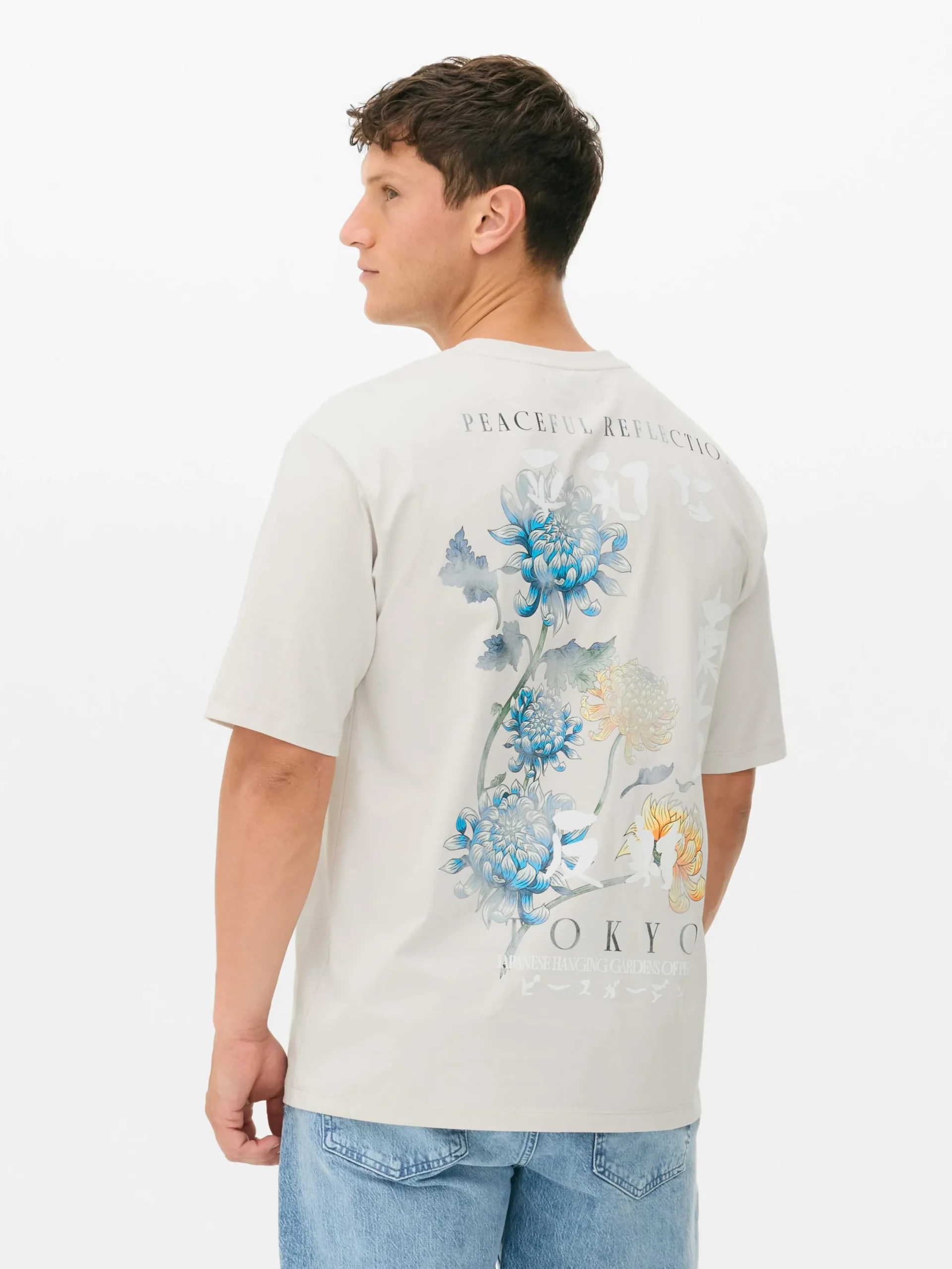 Tops Und T-Shirts|Primark T-Shirt Mit Floralem Tokio-Print Ecrufarben