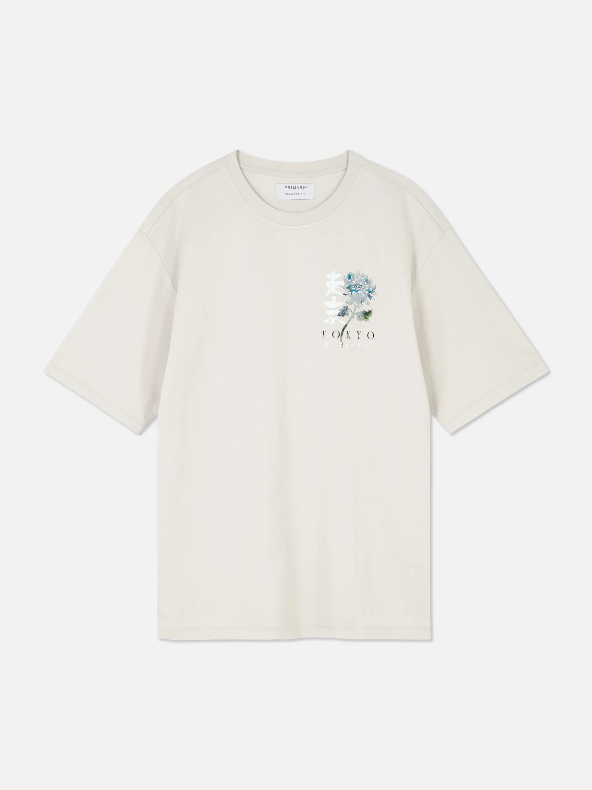 Tops Und T-Shirts|Primark T-Shirt Mit Floralem Tokio-Print Ecrufarben