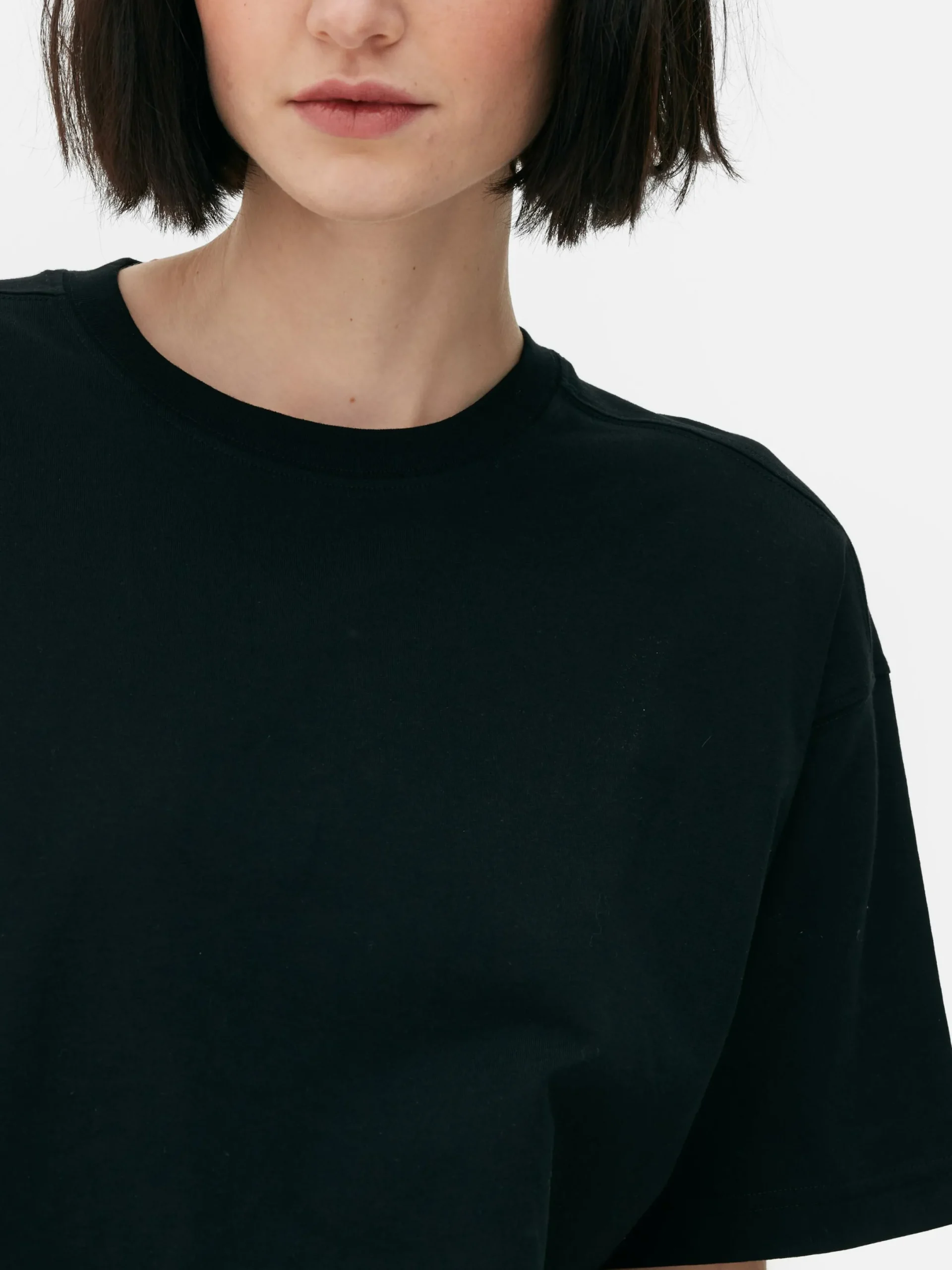 Tops Und T-Shirts|Primark T-Shirt Mit Geradem Schnitt Schwarz