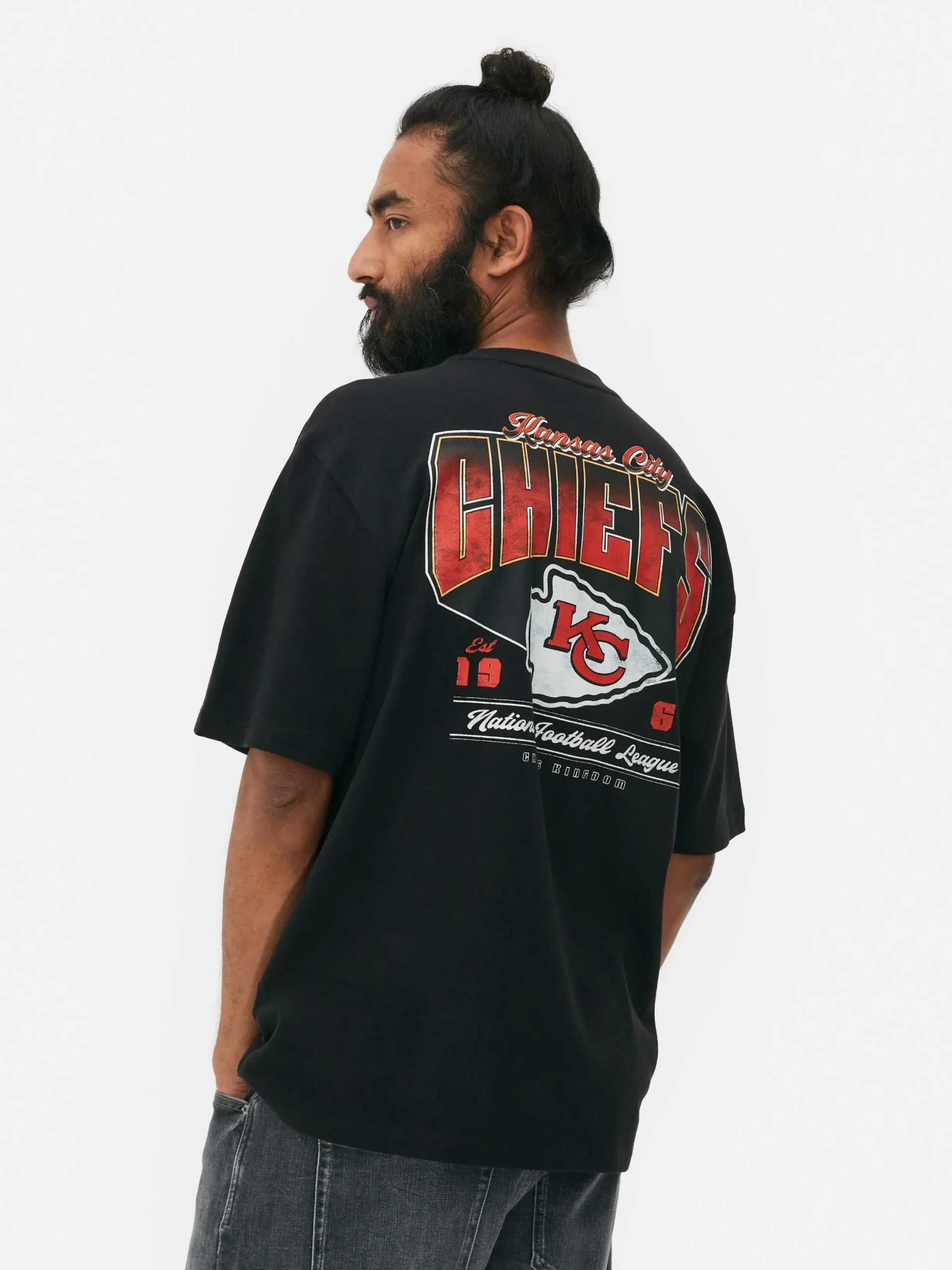 Grafik-T-Shirts Und -Sweatshirts|Tops Und T-Shirts|Primark T-Shirt Mit „NFL Kansas City Chiefs“ Grafik Schwarz