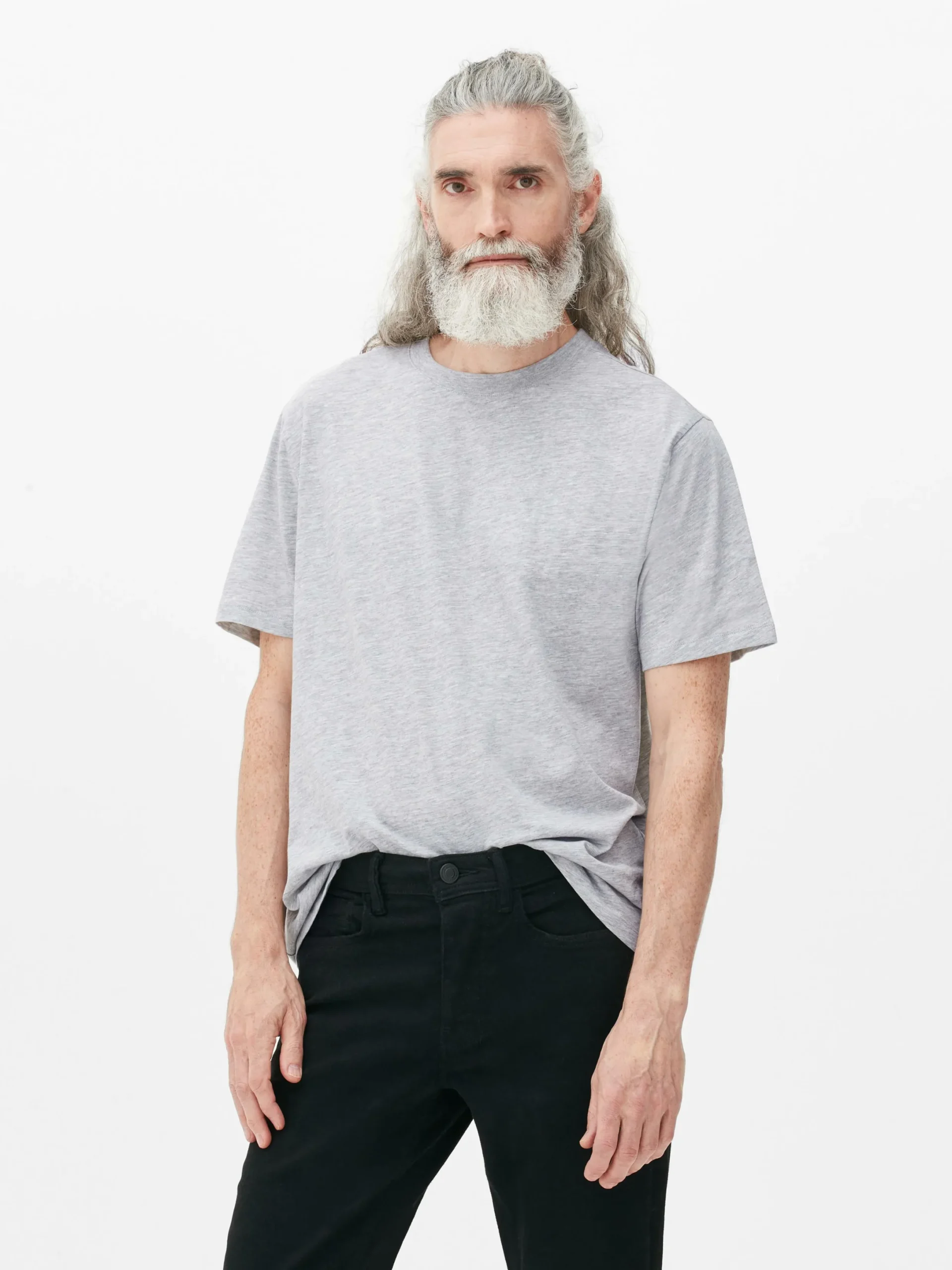 Tops Und T-Shirts|Primark T-Shirt Mit Rundhalsausschnitt Im Regular Fit Grau meliert