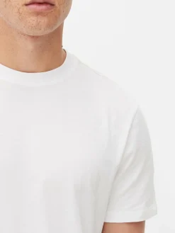 Tops Und T-Shirts|Primark T-Shirt Mit Rundhalsausschnitt In Regulärer Passform Weiß