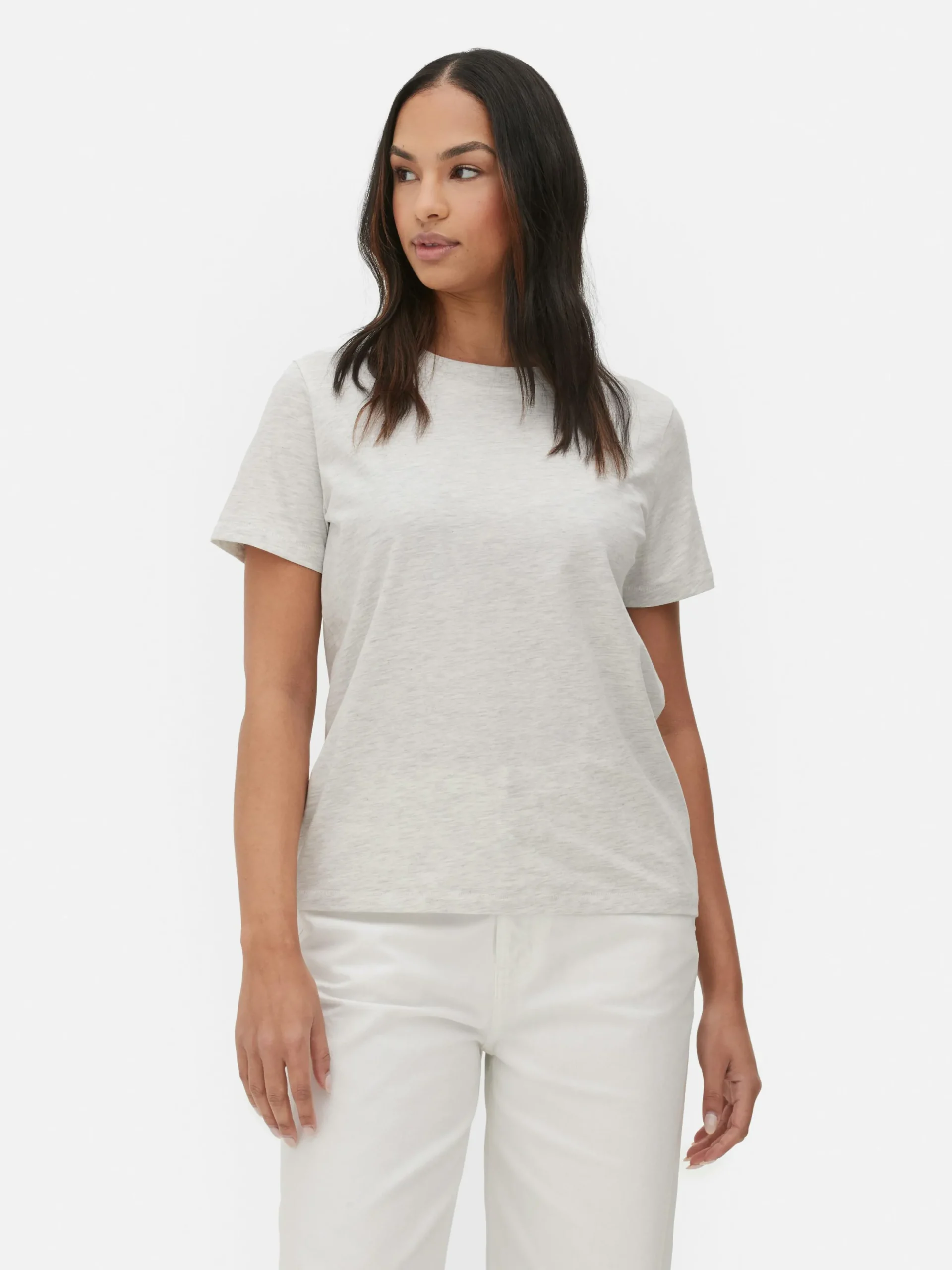 Tops Und T-Shirts|Primark T-Shirt Mit Rundhalsausschnitt Grau meliert