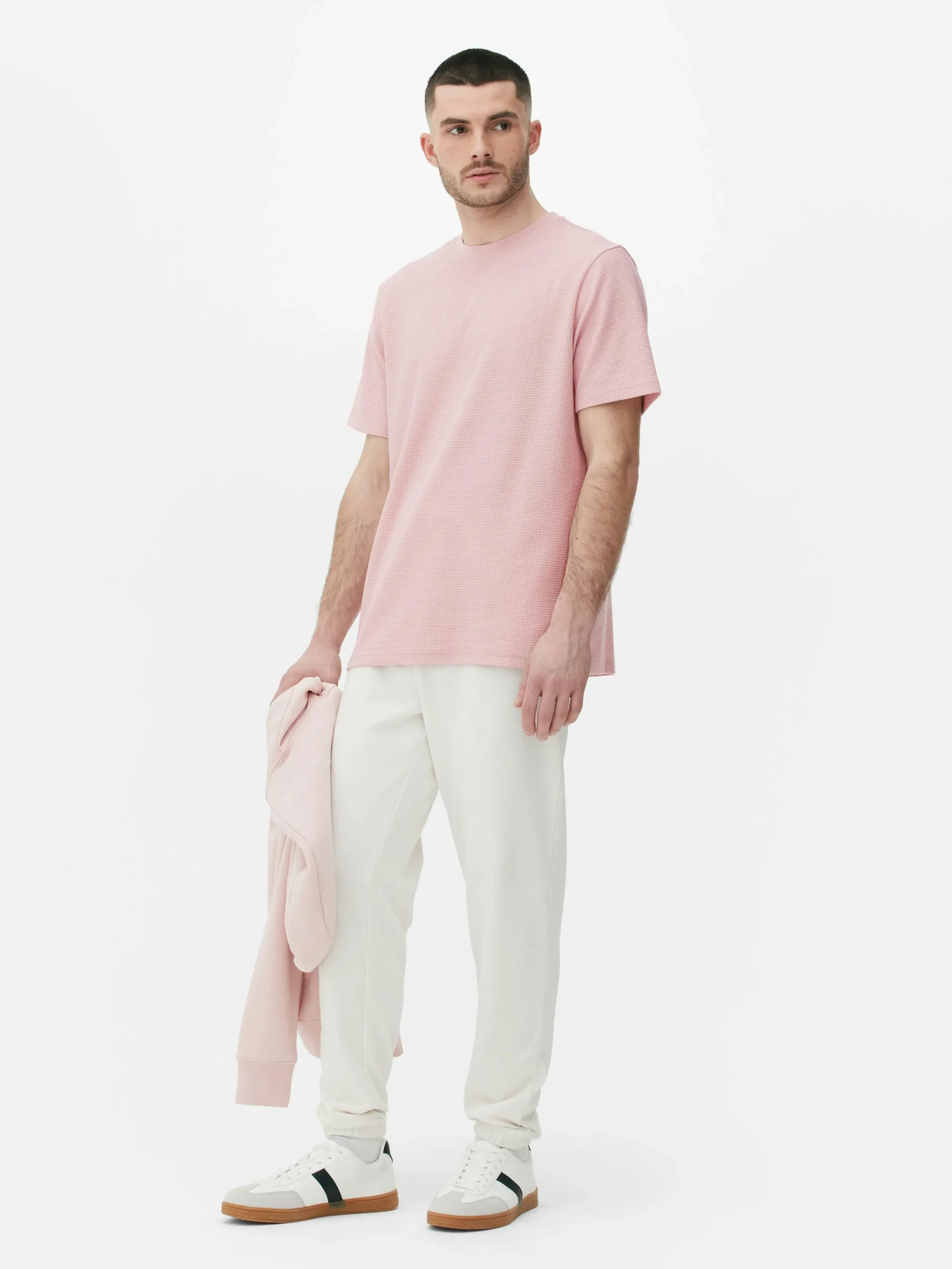 Tops Und T-Shirts|Primark T-Shirt Mit Rundhalsausschnitt Und Waffelmuster Rosa