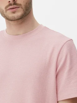 Tops Und T-Shirts|Primark T-Shirt Mit Rundhalsausschnitt Und Waffelmuster Rosa