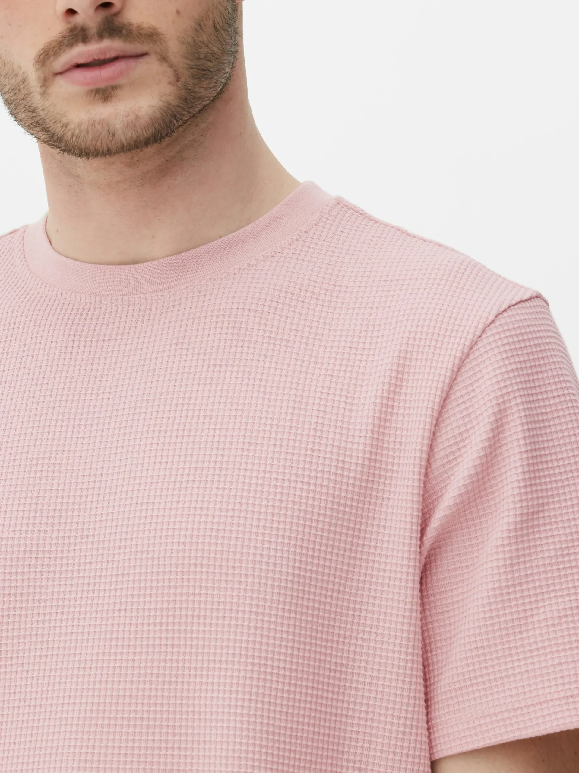 Tops Und T-Shirts|Primark T-Shirt Mit Rundhalsausschnitt Und Waffelmuster Rosa