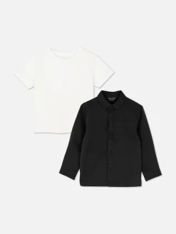 Tops Und T-Shirts|Primark T-Shirt Und Langarmhemd Im Set Schwarz