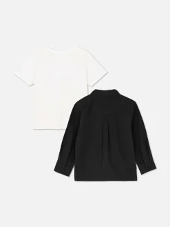 Tops Und T-Shirts|Primark T-Shirt Und Langarmhemd Im Set Schwarz