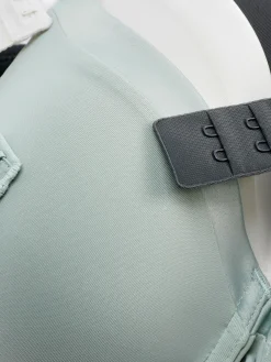 Bhs|Primark T-Shirt-BHs Mit Satinbesatz, 3er-Pack Anthrazitfarben