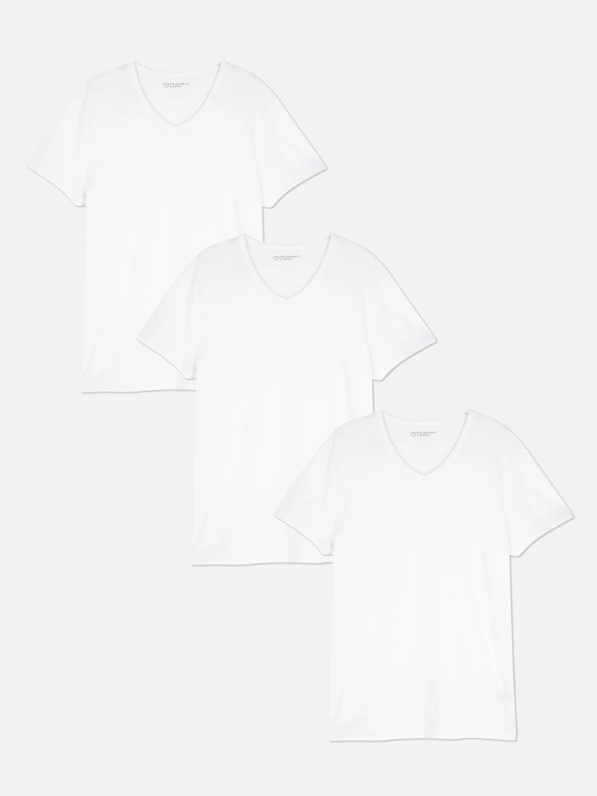 Tops Und T-Shirts|Primark T-Shirts Mit V-Ausschnitt, 3er-Pack Weiß