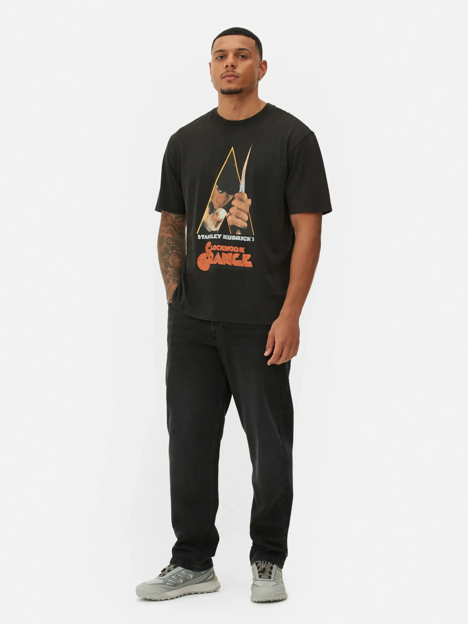 Halloween Alle|Tops Und T-Shirts|Primark „Uhrwerk Orange“ T-Shirt Mit Grafik Schwarz