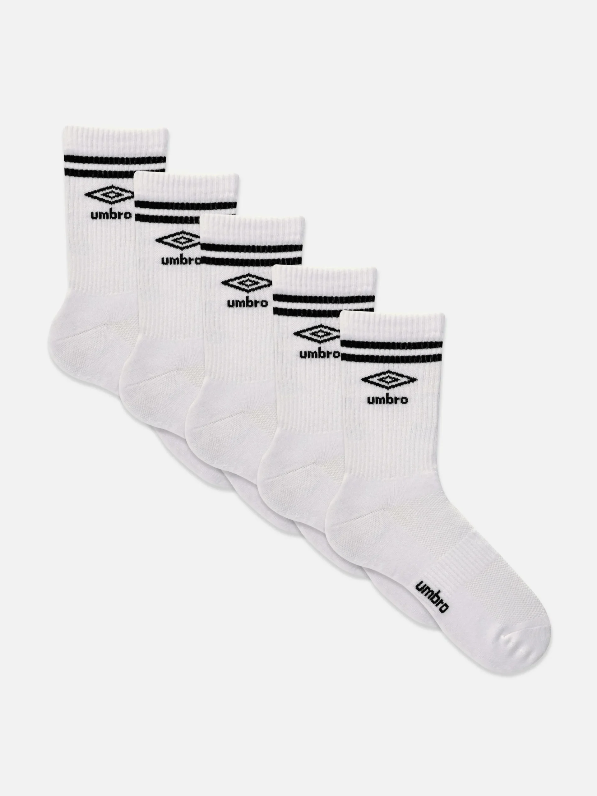 Socken|Primark „Umbro“ Sportsocken, 5er-Pack Weiß