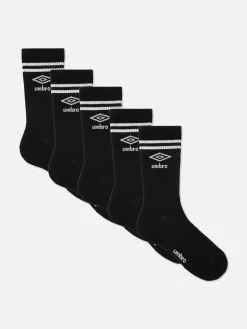 Socken|Primark „Umbro“ Sportsocken, 5er-Pack Schwarz