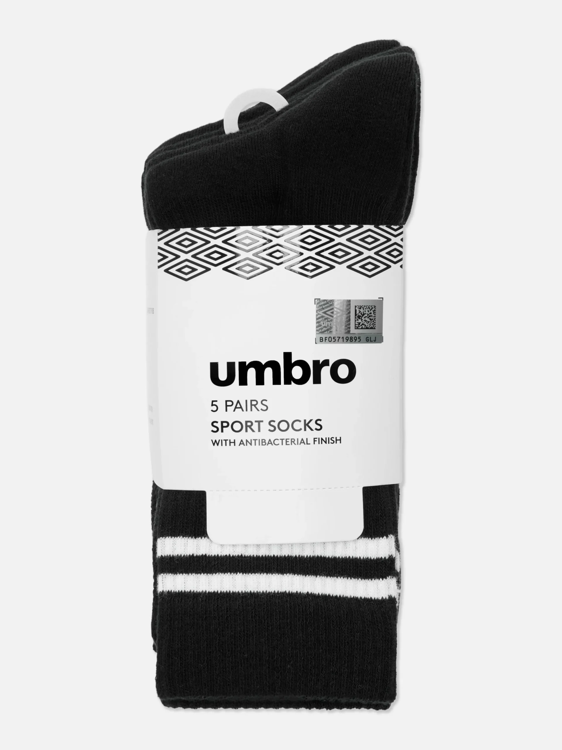 Socken|Primark „Umbro“ Sportsocken, 5er-Pack Schwarz