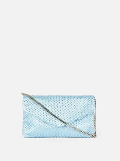 Taschen Und Portemonnaies|Primark Umhängetasche Aus Netzstoff Mit Strasssteinen Blau