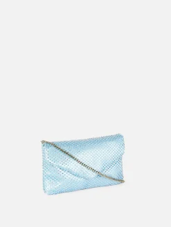 Taschen Und Portemonnaies|Primark Umhängetasche Aus Netzstoff Mit Strasssteinen Blau