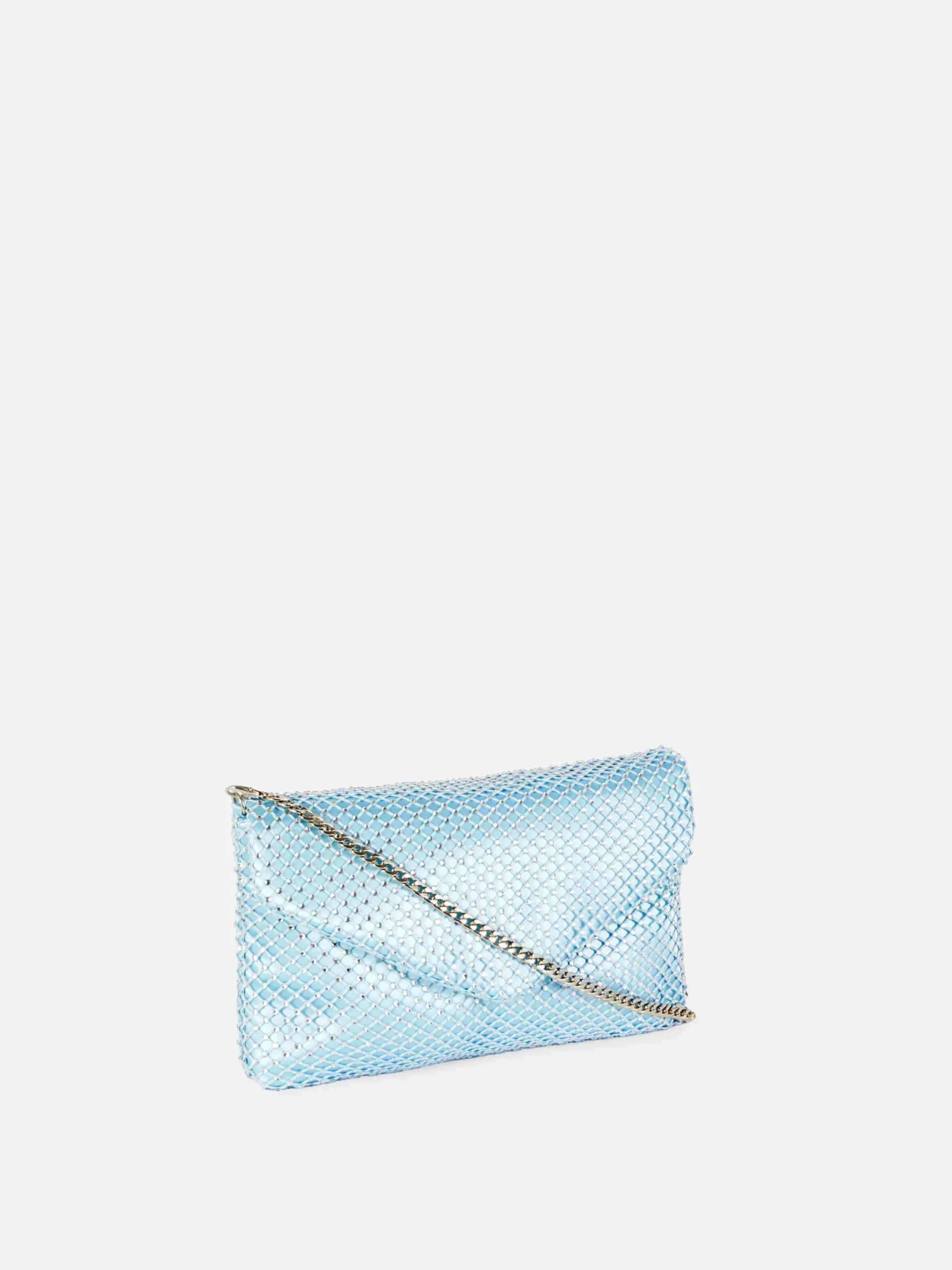 Taschen Und Portemonnaies|Primark Umhängetasche Aus Netzstoff Mit Strasssteinen Blau