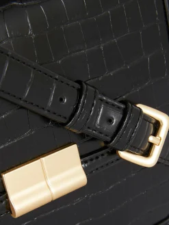 Taschen Und Portemonnaies|Primark Umhängetasche In Kroko-Optik Schwarz
