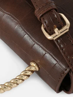 Taschen Und Portemonnaies|Primark Umhängetasche In Kroko-Optik Mit Metallgriff Braun