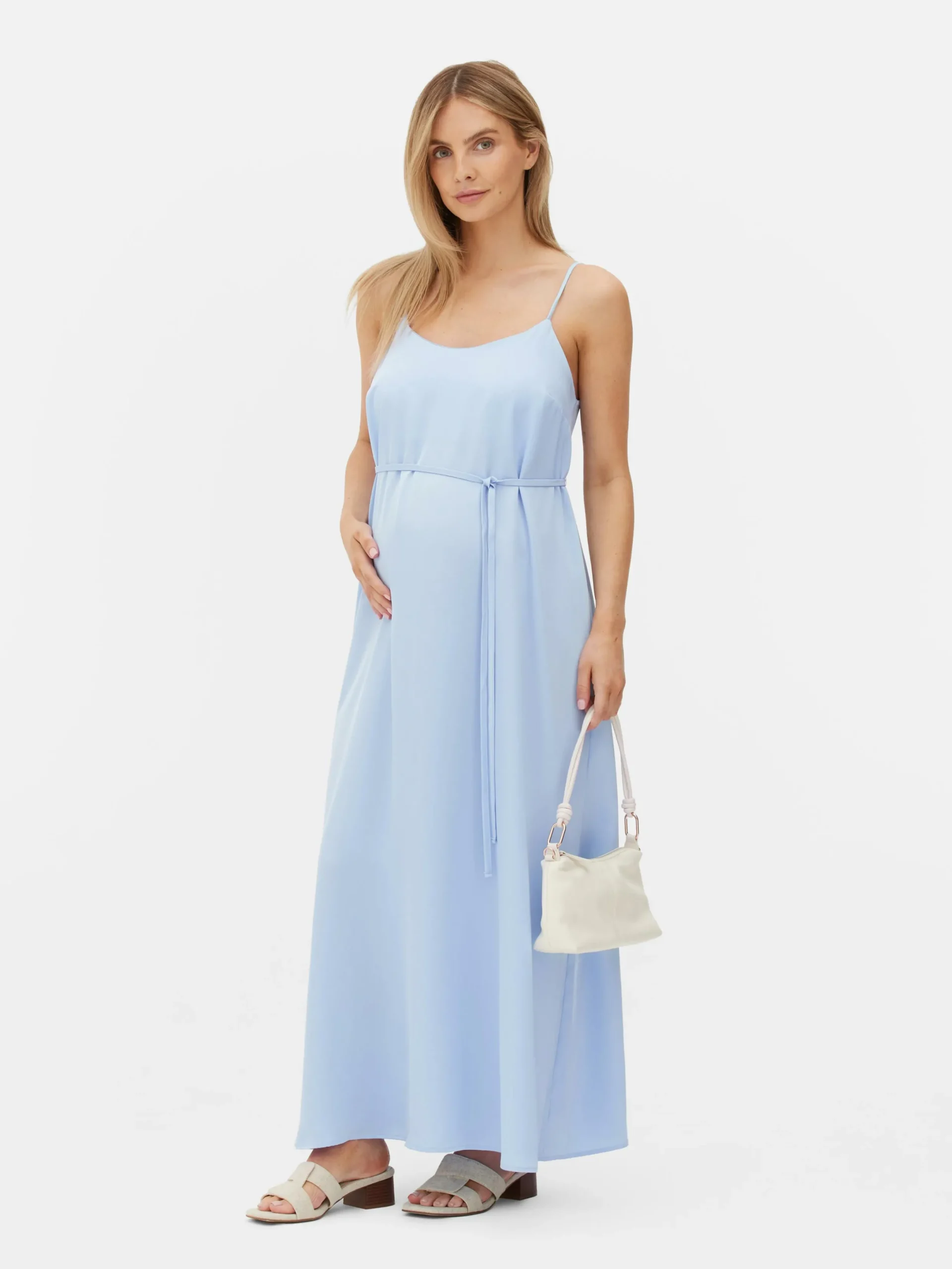 Kleider|Primark Umstands-Maxikleid Aus Satin Blau