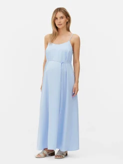 Kleider|Primark Umstands-Maxikleid Aus Satin Blau