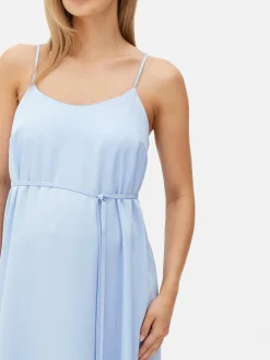 Kleider|Primark Umstands-Maxikleid Aus Satin Blau