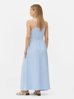 Kleider|Primark Umstands-Maxikleid Aus Satin Blau