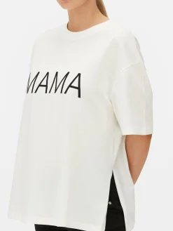 Tops Und T-Shirts|Primark Umstands-T-Shirt Mit Slogan Ecrufarben