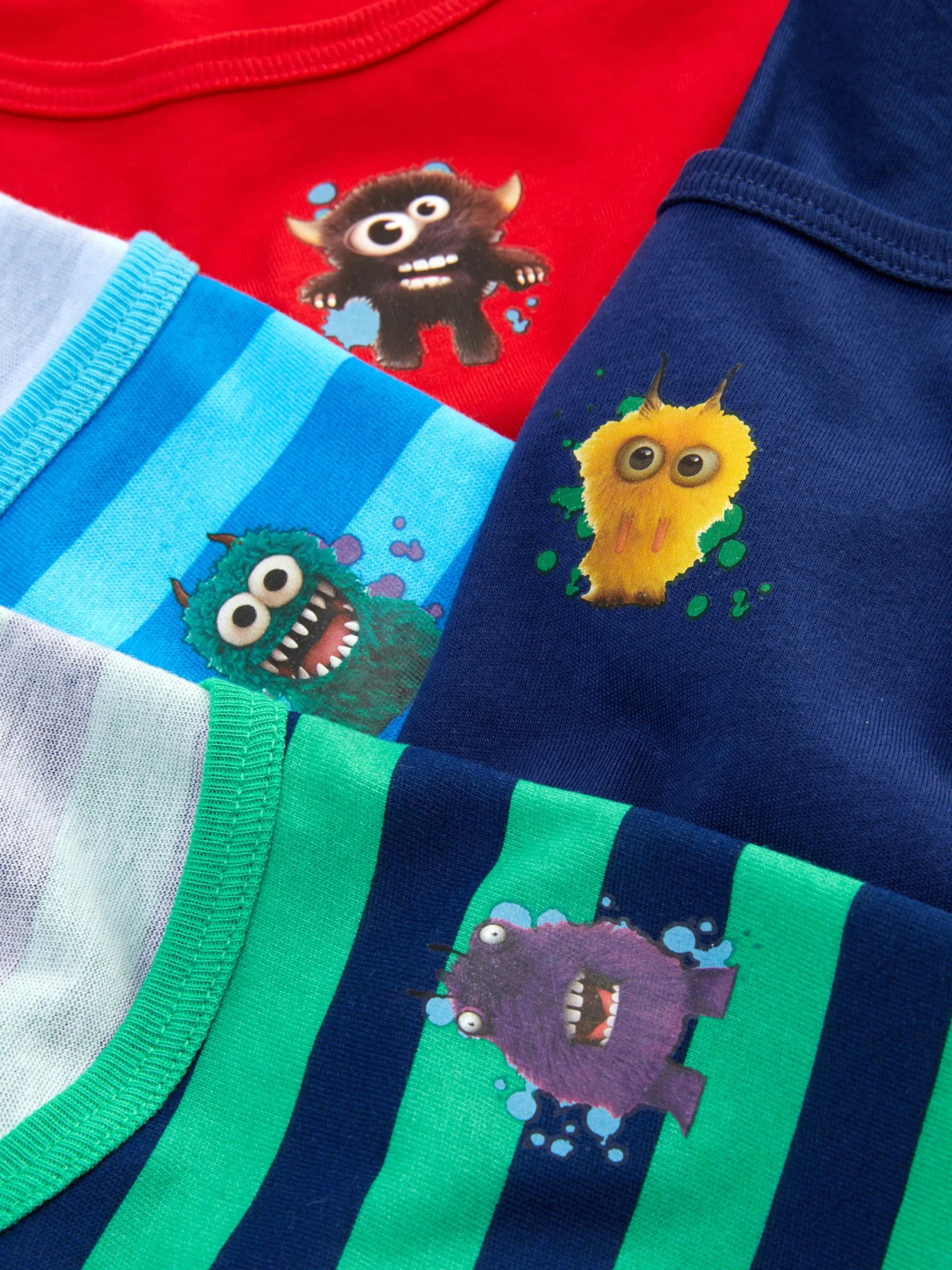 Unterwäsche|Primark Unterhemden Mit Monster-Grafik, 4er-Pack Multi