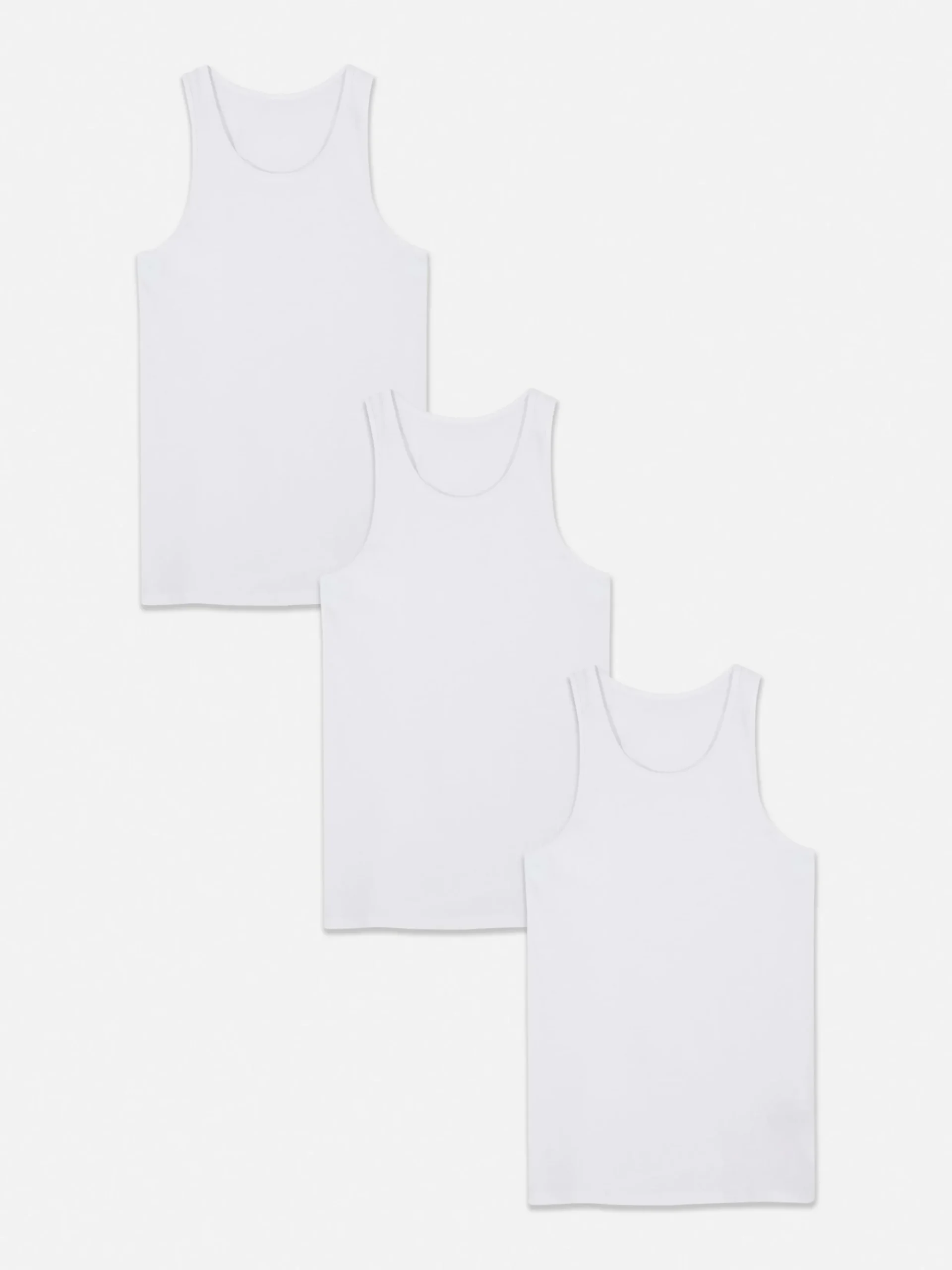 Tops Und T-Shirts|Primark Unterhemden Mit U-Ausschnitt, 3er-Pack Weiß