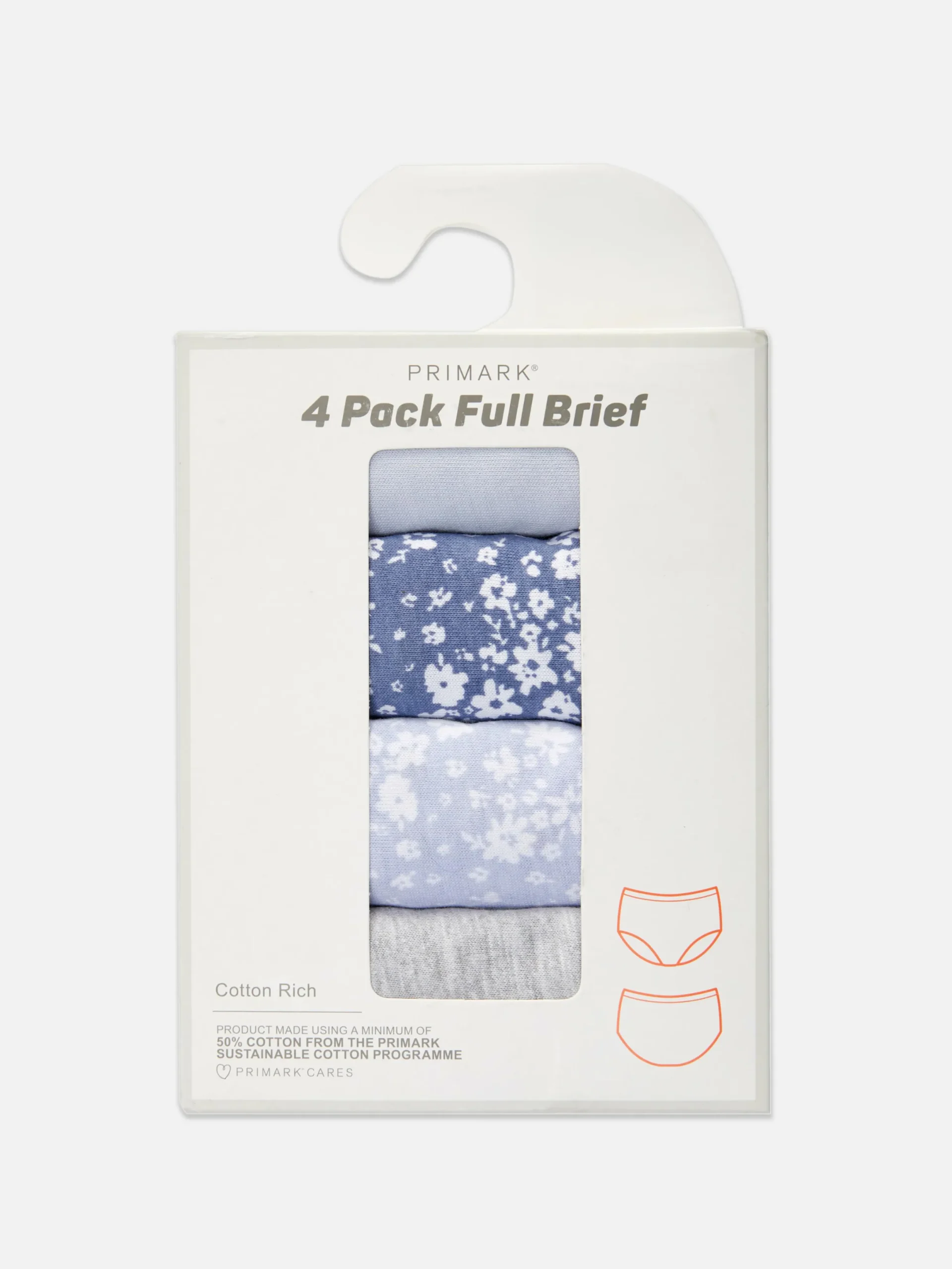Slips|Primark Unterhosen Mit Verschiedenen Designs, 4er-Pack Blau
