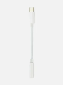 Ladegeräte|Primark USB-C-Adapterkabel Für Audioanschlüsse Weiß
