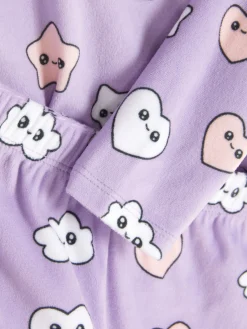 Schlafanzüge Und Nachtwäsche|Primark Velours-Schlafanzug Mit Grafik Violett