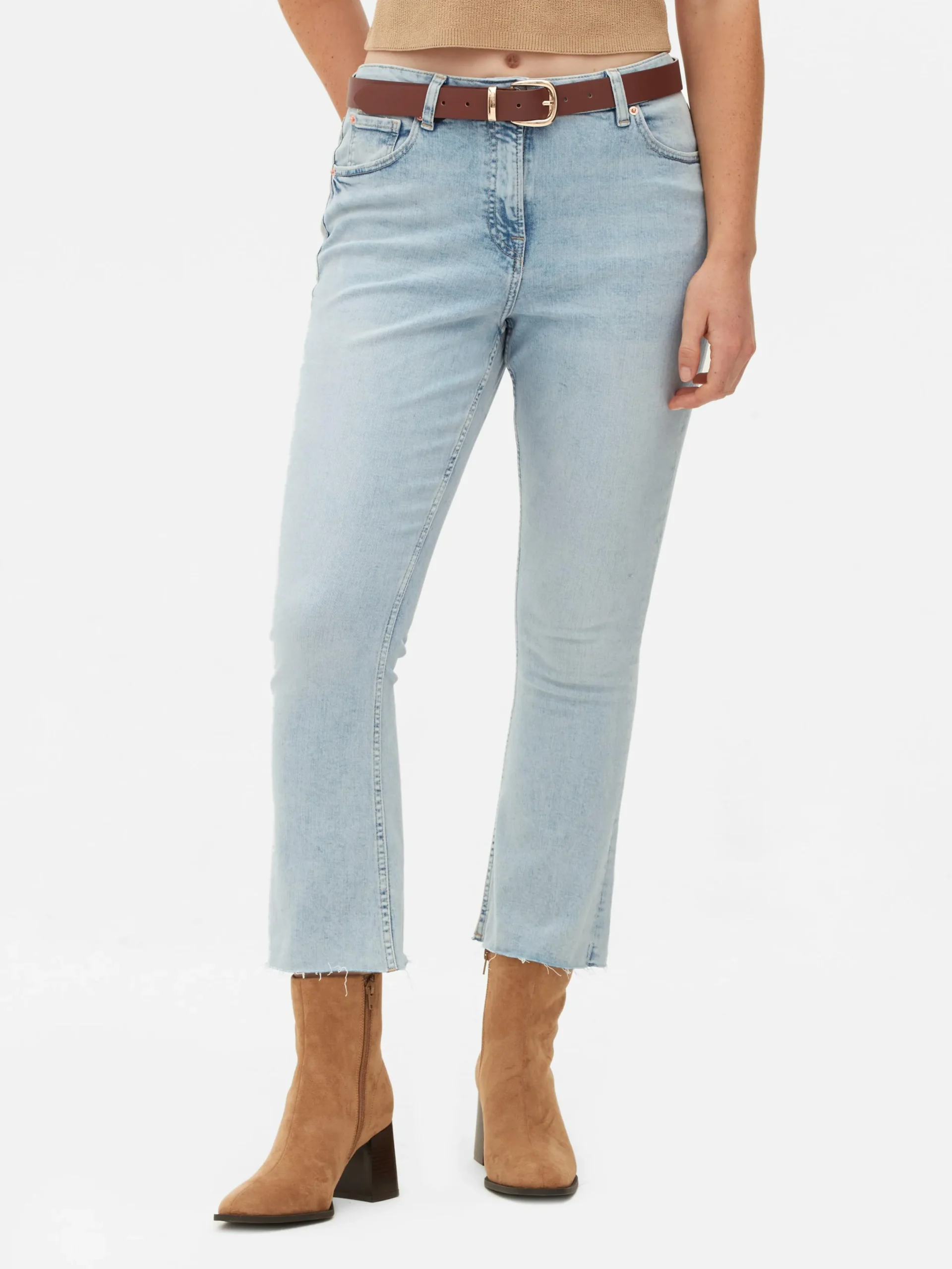 Denim|Jeans|Primark Verkürzte Jeans Mit Ausgestelltem Bein Hellblau