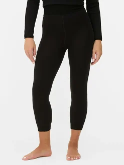 Strumpfhosen|Hosen Und Leggings|Primark Verkürzte Samt-Leggings Mit Plüschfutter Schwarz