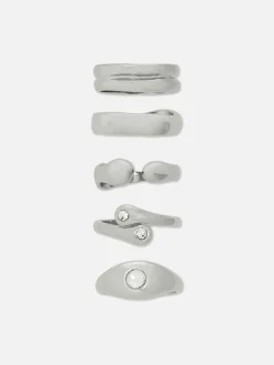 Schmuck|Primark Verschiedene, Breite Ringe, 5er-Pack Weiß