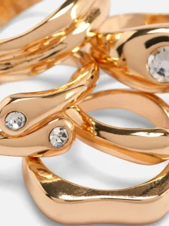 Schmuck|Primark Verschiedene, Breite Ringe, 5er-Pack Gelb