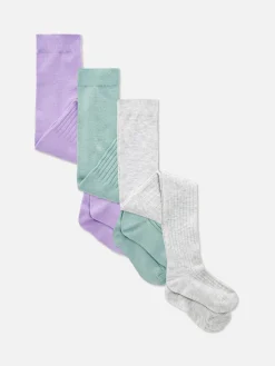 Socken Und Strumpfhosen|Primark Verschiedene Gerippte Strumpfhosen, 3er-Pack Lilafarben
