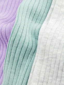 Socken Und Strumpfhosen|Primark Verschiedene Gerippte Strumpfhosen, 3er-Pack Lilafarben
