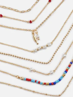Schmuck|Primark Verschiedene Kunstperlen-Armbänder, 8er-Pack Rot