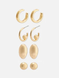 Schmuck|Primark Verschiedene Ohrringe, 4er-Pack Gelb