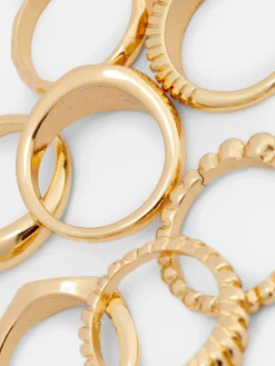 Schmuck|Primark Verschiedene Ringe, 8er-Pack Gelb